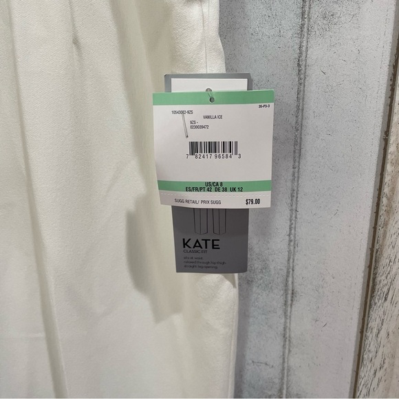 Kasper Classic fit crepe womens pants straight white 8 strech sits at waist work - Picture 11 of 12